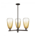 Brookhaven Almond Chandelier - Oil Rubbed Bronze / Brookhaven Amber
