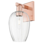 Preston Flute Wall Sconce - Antique Copper / Clear