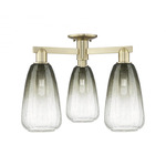 Brookhaven Almond Triple Semi Flush Ceiling Light - Antique Brass / Brookhaven Slate