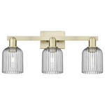 Bridal Veil 716 Bathroom Vanity Light - Antique Brass / Light Smoke
