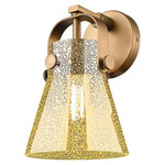 Pilaster II Cone Wall Sconce - Brushed Brass / Mercury