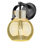 Pilaster II Sphere Wall Sconce - Matte Black / Mercury