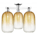 Brookhaven Cloche Triple Semi Flush Ceiling Light - Polished Chrome / Brookhaven Amber