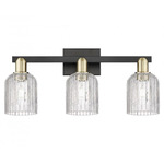 Bridal Veil 716 Bathroom Vanity Light - Black / Antique Brass / Clear