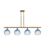 Brookhaven Globe Linear Pendant - Brushed Brass / Brookhaven Sapphire