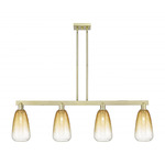 Brookhaven Almond Linear Pendant - Antique Brass / Brookhaven Amber