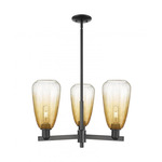 Brookhaven Almond Chandelier - Matte Black / Brookhaven Amber