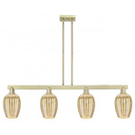 Preston Flute Linear Pendant - Antique Brass / Mercury
