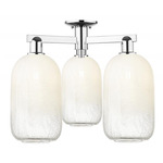 Brookhaven Cloche Triple Semi Flush Ceiling Light - Polished Chrome / Brookhaven Opal