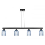 Bridal Veil 716 Linear Pendant - Matte Black / Blue
