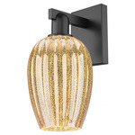 Preston Flute Wall Sconce - Matte Black / Mercury