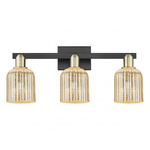 Bridal Veil 716 Bathroom Vanity Light - Black / Antique Brass / Mercury