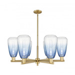Brookhaven Almond Chandelier - Brushed Brass / Brookhaven Sapphire