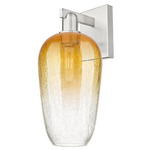 Brookhaven Flute Wall Sconce - Brushed Satin Nickel / Brookhaven Amber