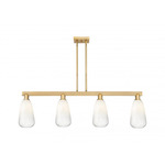 Brookhaven Almond Linear Pendant - Brushed Brass / Brookhaven Opal