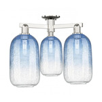Brookhaven Cloche Triple Semi Flush Ceiling Light - Polished Nickel / Brookhaven Sapphire