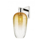 Brookhaven Flute Wall Sconce - Polished Nickel / Brookhaven Amber