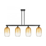 Brookhaven Cloche Linear Pendant - Matte Black / Brookhaven Amber
