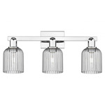 Bridal Veil 716 Bathroom Vanity Light - Polished Chrome / Light Smoke