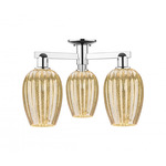 Preston Flute 3 Light Semi Flush Ceiling Light - Polished Chrome / Mercury