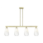 Brookhaven Almond Linear Pendant - Antique Brass / Brookhaven Opal