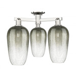 Brookhaven Flute Triple Semi Flush Ceiling Light - Polished Nickel / Brookhaven Slate