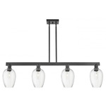 Preston Flute Linear Pendant - Matte Black / Clear
