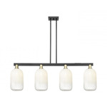 Brookhaven Cloche Linear Pendant - Black / Antique Brass / Brookhaven Opal