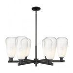 Brookhaven Almond Chandelier - Matte Black / Brookhaven Opal