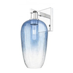 Brookhaven Flute Wall Sconce - Polished Chrome / Brookhaven Sapphire