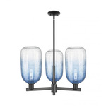 Brookhaven Cloche Chandelier - Matte Black / Brookhaven Sapphire