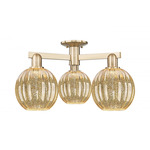 Preston Globe 3 Light Semi Flush Ceiling Light - Champagne Bronze / Mercury