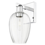 Preston Flute Wall Sconce - Polished Chrome / Clear