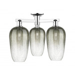 Brookhaven Flute Triple Semi Flush Ceiling Light - Polished Chrome / Brookhaven Slate