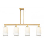 Brookhaven Cloche Linear Pendant - Brushed Brass / Brookhaven Opal