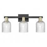 Bridal Veil 716 Bathroom Vanity Light - Black / Antique Brass / Seedy