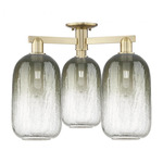 Brookhaven Cloche Triple Semi Flush Ceiling Light - Antique Brass / Brookhaven Slate