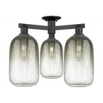 Brookhaven Cloche Triple Semi Flush Ceiling Light - Matte Black / Brookhaven Slate