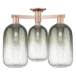Brookhaven Cloche Triple Semi Flush Ceiling Light - Antique Copper / Brookhaven Slate
