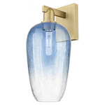 Brookhaven Flute Wall Sconce - Brushed Brass / Brookhaven Sapphire