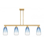 Brookhaven Almond Linear Pendant - Brushed Brass / Brookhaven Sapphire