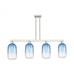 Brookhaven Cloche Linear Pendant - Brushed Satin Nickel / Brookhaven Sapphire