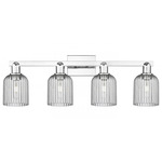 Bridal Veil 716 Bathroom Vanity Light - Polished Chrome / Light Smoke
