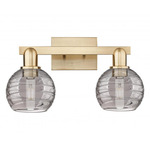 Athens Deco Swirl Bathroom Vanity Light - Champagne Bronze / Light Smoke