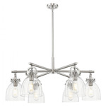 Newton Bell Arched Chandelier - Satin Nickel / Seedy