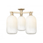 Brookhaven Cloche Triple Semi Flush Ceiling Light - Champagne Bronze / Brookhaven Opal