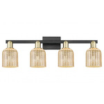Bridal Veil 716 Bathroom Vanity Light - Black / Antique Brass / Mercury