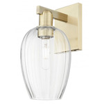 Preston Flute Wall Sconce - Antique Brass / Clear