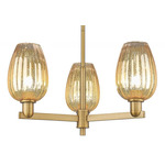 Preston Flute Chandelier - Brushed Brass / Mercury
