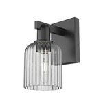Bridal Veil Wall Sconce - Matte Black / Light Smoke